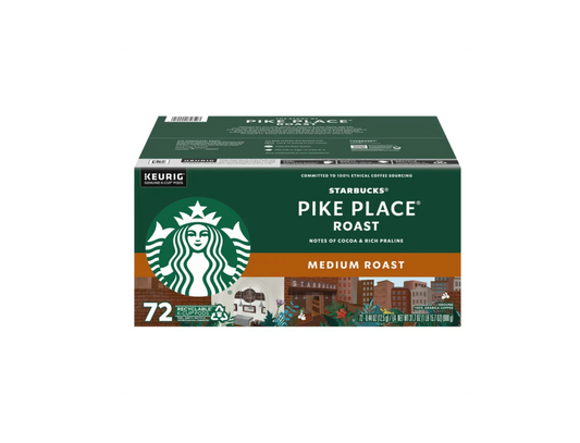 Starbucks Premium Coffee K-Cup Pods, Pike Place or French Roast, 72 Count