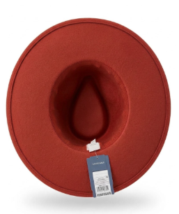 Universal Thread Unisex 100% Wool Fedora Hat – 3.5" Wide Brim Red Terracotta Western Cowboy Hat - view 3