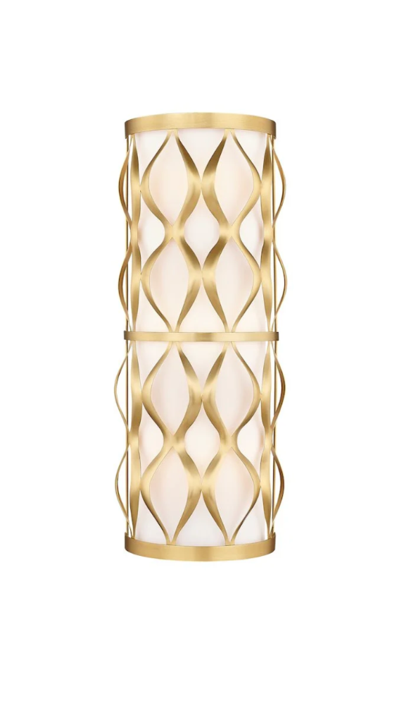 Z-Lite Harden 23" 3-Light Wall Sconce Fabric Drum Shade E12 Transitional Wall Light