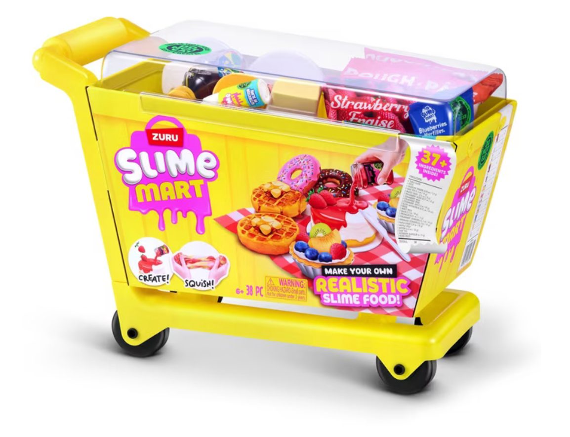 Back of Zuru Slime Mart shopping cart package with picnic slime food scene
